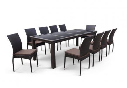 Комплект плетеной мебели T438/Y380A-W53 Brown (10+1)