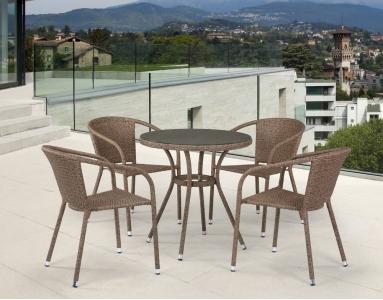 Комплект плетеной мебели T282ANT/Y137C-W56 Light Brown 4Pcs