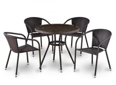 Комплект плетеной мебели T282ANT/Y137C-W53 Brown (4+1)