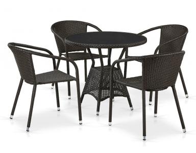 Комплект плетеной мебели T707ANS/Y137C-W53 4Pcs Brown