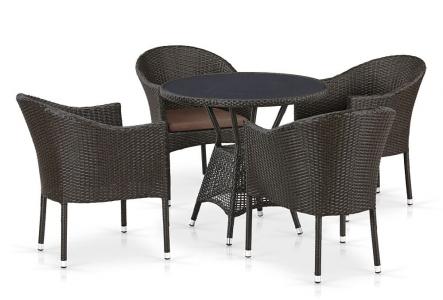 Комплект плетеной мебели T707ANS/Y350-W53 4Pcs Brown